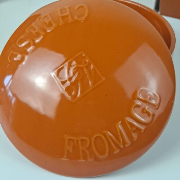 Gourmet du Village Bistro Collection Brie Baker Orange/Brown EUC In Original Box - Picture 7 of 12